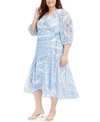 CALVIN KLEIN PLUS SIZE BANDANA-PRINT WRAP DRESS