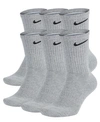 Nike Everyday Cushioned Training Crew Socks (6 Pairs) In Grey