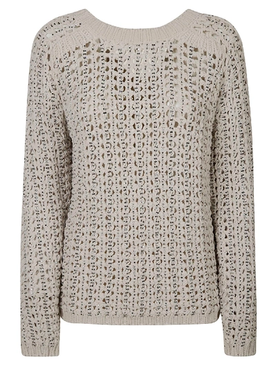 Ermanno Scervino V-neck Knitted Sweatshirt In Grey