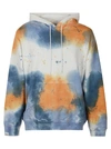 Msgm Splat Color Print Hoodie In White/blue/beige