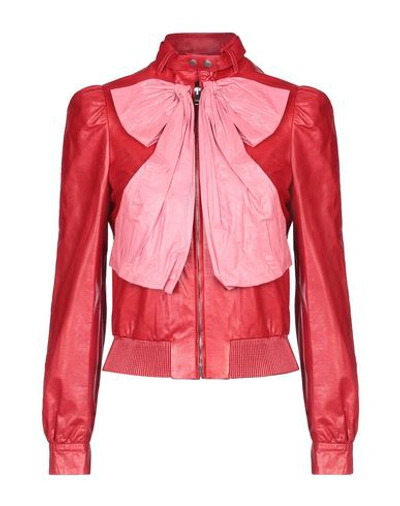 Gucci Biker Jacket In Red