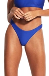 Seafolly High Cut Bikini Bottoms In Blue Bolt