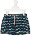 Mc2 Saint Barth Car Pattern Swim Shorts In Blue
