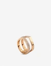 REPOSSI ANTIFER 18CT PINK-GOLD AND DIAMOND DOUBLE-BAND RING,R00122237