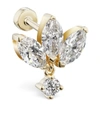 MARIA TASH MARIA TASH YELLOW GOLD INVISIBLE DIAMOND LOTUS WITH DANGLE THREADED STUD EARRING (6MM),15402269