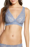 Hanro Luxury Moments Lace Wireless Bra In Caribbean Blue 1554