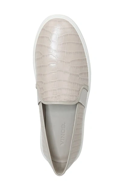 Vince Women's Blair Croc-embossed Leather Slip-on Sneakers In Cobblestone