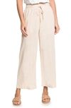 ROXY REDONDO BEACH LINEN BLEND CROP WIDE LEG PANTS,ERJNP03309