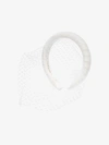 Jennifer Behr White Attica Veil Silk Headband In White