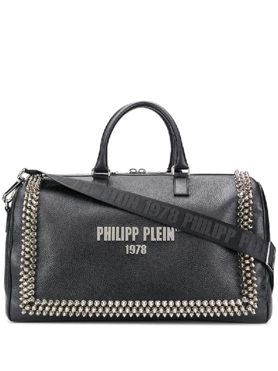 Philipp Plein Logo-print Studded Holdall In Black