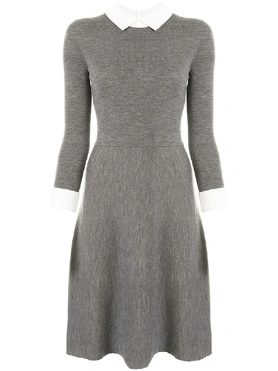 paule ka knit dress Paule Ka Off White/Black Knit Midi Dress M Paule Ka