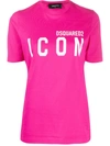 Dsquared2 Printed Logo T-shirt In Pink