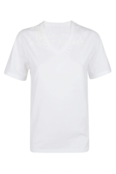 Mm6 Maison Margiela Short Sleeve T-shirt In Bianco