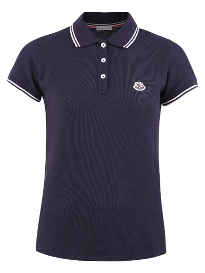Moncler Branded Polo In Marrone Scuro