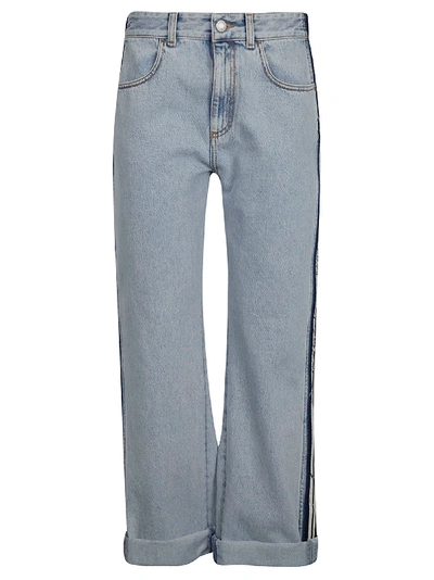 Alexander Mcqueen Straight-leg Cropped Jeans In Azzurro