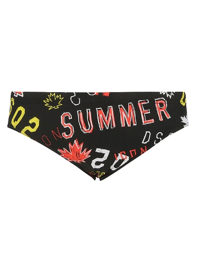 Dsquared2 Icon Printed Swim Briefs In Multicolor