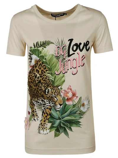 Dolce & Gabbana Love Jungle T-shirt In Light Brown