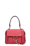 CHLOÉ FAYE DAY HAND BAG IN ROSE-PINK SUEDE AND LEATHER,11385836