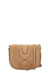 SEE BY CHLOÉ HANA SHOULDER BAG IN BROWN SUEDE AND LEATHER,11385665