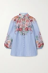 ZIMMERMANN BELLITUDE FLORAL-PRINT RAMIE BLOUSE