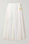 ZIMMERMANN BELLITUDE TASSELED PANELED POLKA-DOT COTTON-VOILE MIDI SKIRT