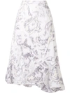 3.1 Phillip Lim Abstract Daisy Print Skirt In White