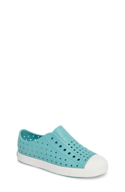 Native Shoes Babies' Jefferson Water Friendly Slip-on Vegan Sneaker In Vivid Blue/shell White