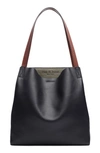 Rag & Bone Passenger Leather Tote In Black/ Olvngt