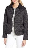 Barbour Deveron Quilt Jacket In Black/olive