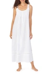 Eileen West Sleeveless Cotton Nightgown In Solid White