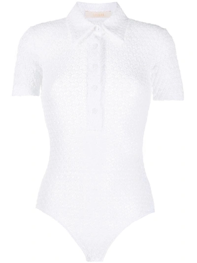 Ssheena Short Sleeve Polo Bodysuit In White