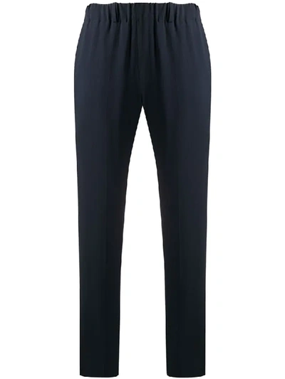 Incotex Slim-fit Crepe Trousers In Blue