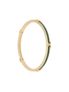 Tory Burch Serif-t Enameled Stackable Bracelet In Green