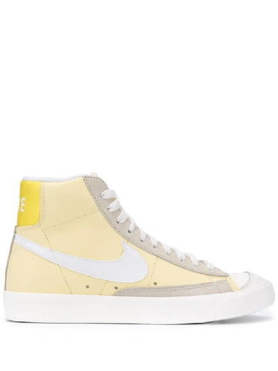 Nike Blazer Mid '77 Leather Sneakers In Yellow White