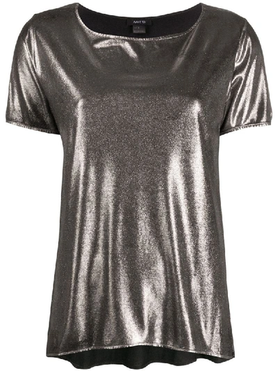 Avant Toi Metallic Finish T-shirt In Grey