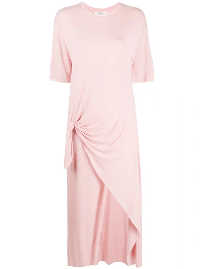 Aeron Vicky Knotted Jersey Midi Dress In Pink