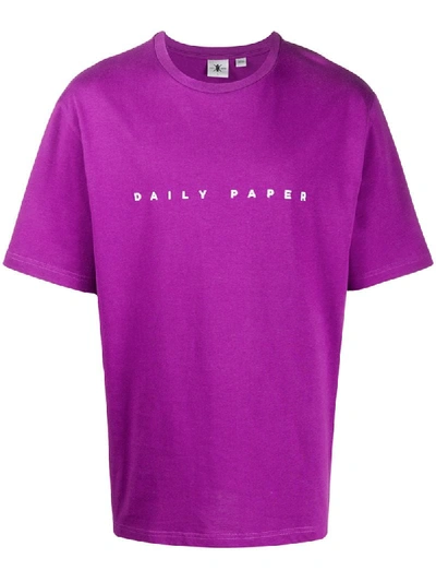 Daily Paper Alias Logo Embroidered T-shirt In Purple