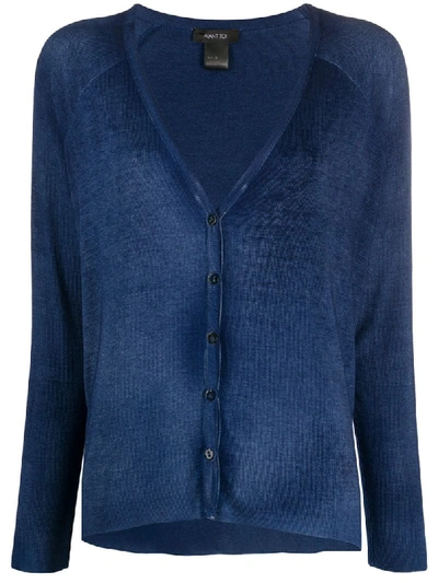 Avant Toi V-neck Cardigan In Blue