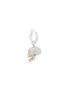 True Rocks Skull Hoop Earring In Metallic