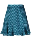 SANDRO ALL-OVER PRINT RUFFLED SKIRT