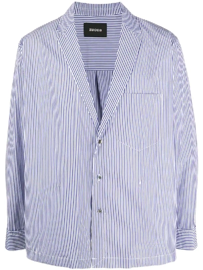 Zucca Striped Jacket In Blue