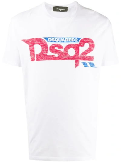 Dsquared2 T-shirt Mit Distressed-logo In White