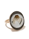 FRANCESCA VILLA 18KT YELLOW GOLD DOG DIAMOND RING