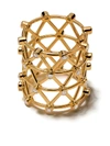 PATCHARAVIPA 18KT SIAM YELLOW GOLD DIAMOND ZIGZAG RING