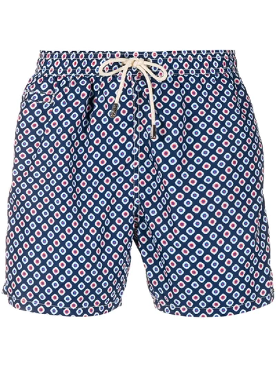 Mc2 Saint Barth Printed Swim Shorts In Blue