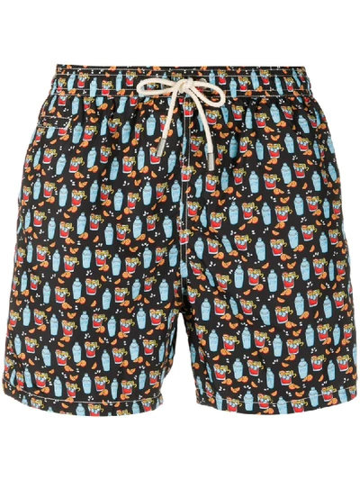 MC2 SAINT BARTH NEGRONI DRINK PRINT SWIM SHORTS