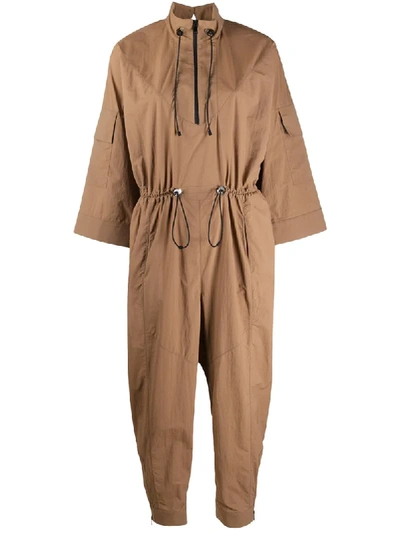 Aeron Drawstring Waist Jumpsuit In Brown