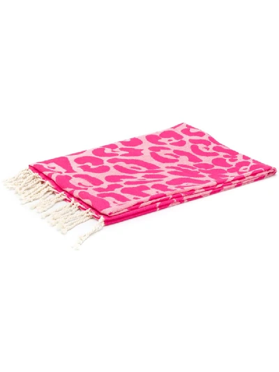 Mc2 Saint Barth Leopard Print Beach Towel In Pink