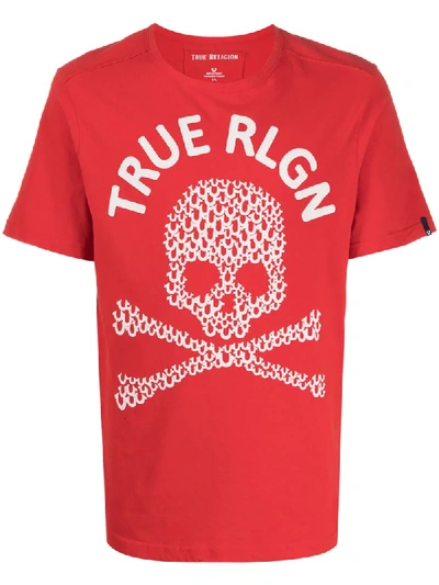 True Religion T-shirt Mit Totenkopf-print In Red