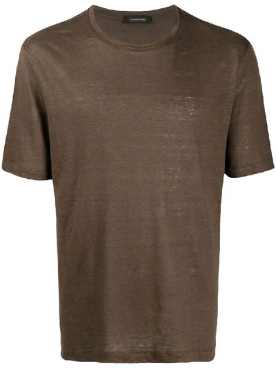 Ermenegildo Zegna Short-sleeve T-shirt In Brown